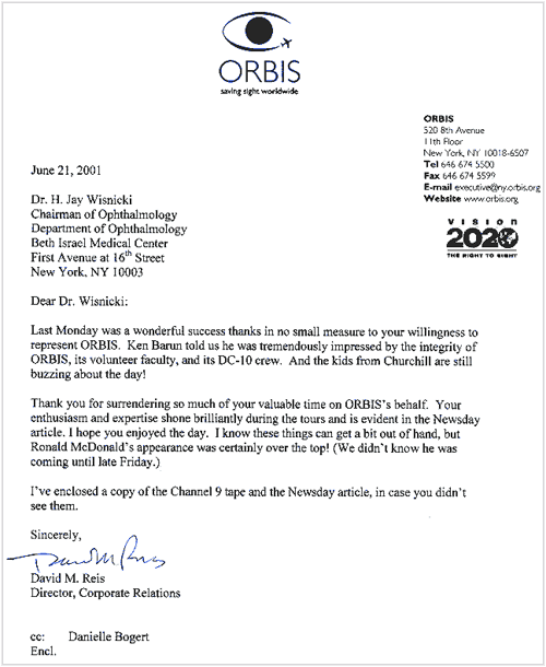 Letter from ORBIS