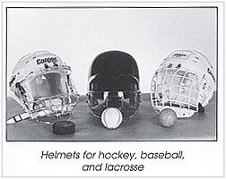 Helmets with a polycarbonate face mask or shield